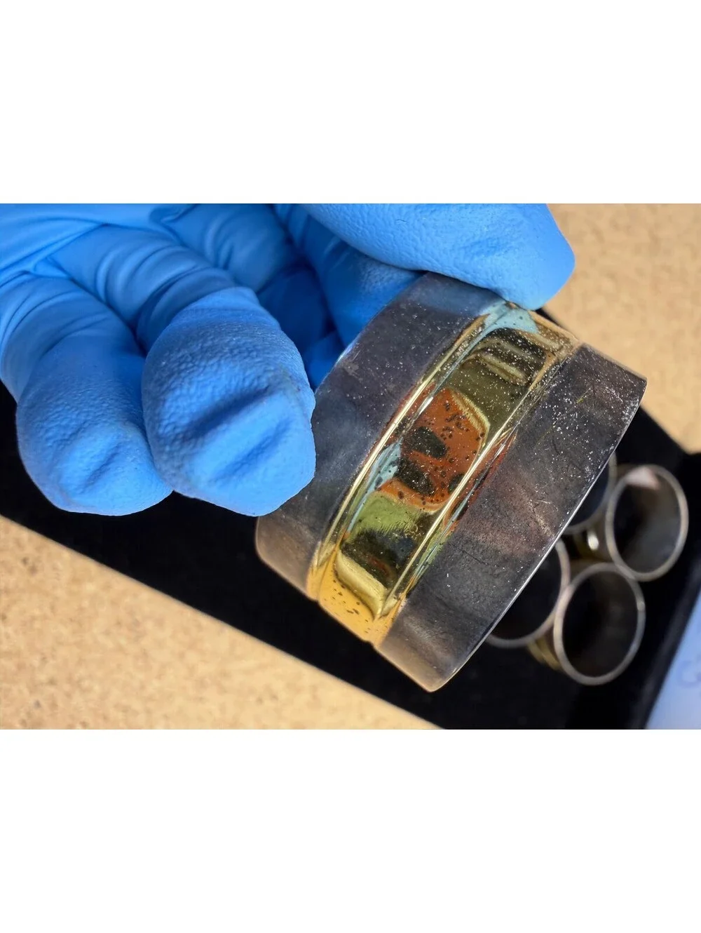 7 Vintage Napkin Rings Gold Band 94005 GSL Table Decor Lot Storage E-5
